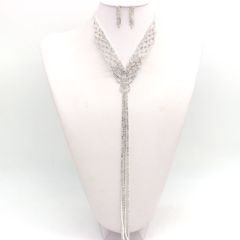 Ceil Collection CZ Encrusted Necklace Set